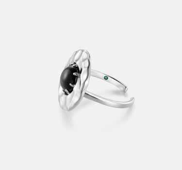 Black Onyx Coin Ring