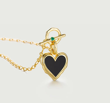 Black Onyx Heart Pendant Charm