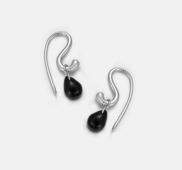 Black Onyx Hook Earrings