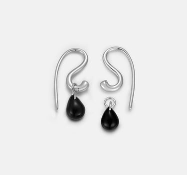 Black Onyx Hook Earrings