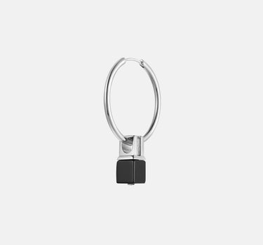 Black Onyx Hoop Earrings