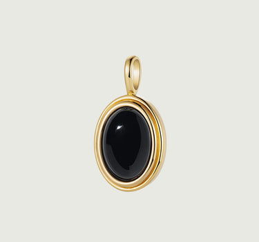 Black Onyx Oval Pendant Charm