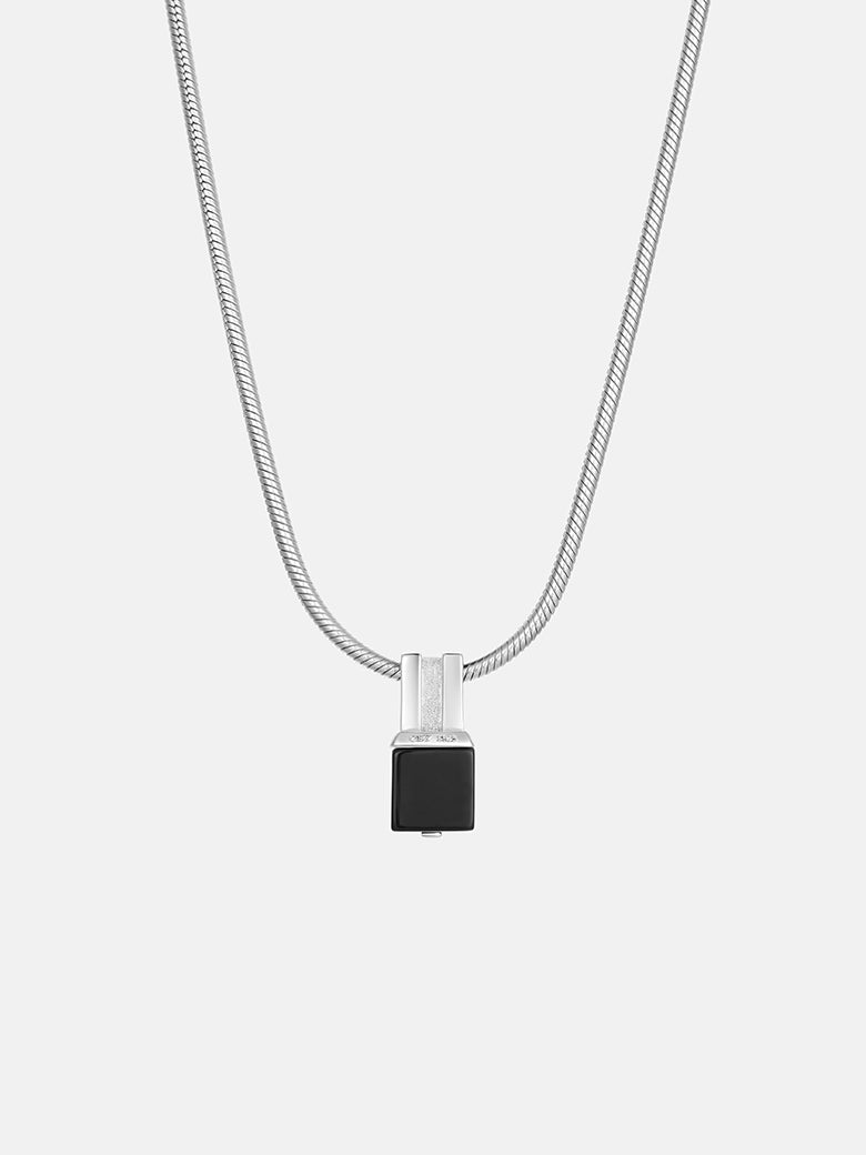 Black Onyx Sanke Charm Necklace