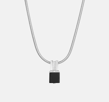 Black Onyx Sanke Charm Necklace
