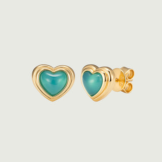 Blue Chalcedony Heart Earrings