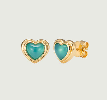Blue Chalcedony Heart Earrings