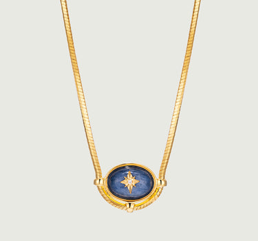 Blue Crystal Signature Charm Necklace