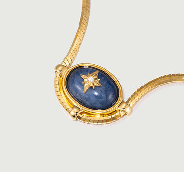 Blue Crystal Signature Charm Necklace