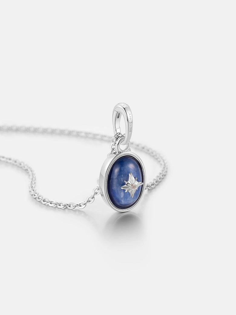 Blue Crystal Signature Silver Charm