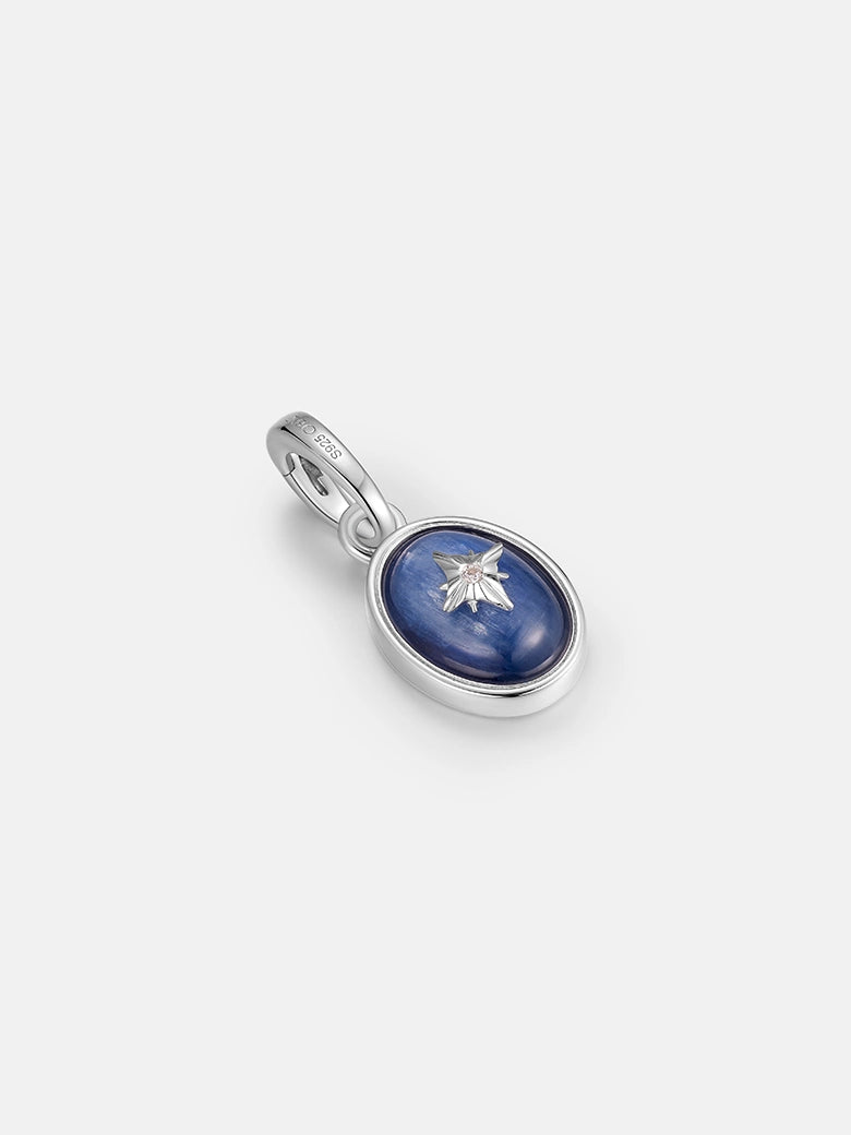 Blue Crystal Signature Silver Charm