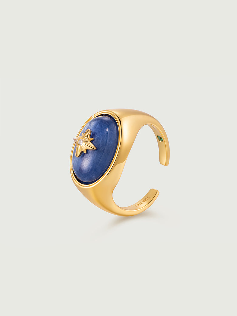 Blue Crystal Signature Ring