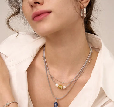 Blue Crystal Signature Silver Charm