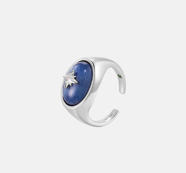 Blue Crystal Signature Silver Ring