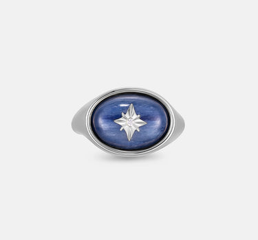 Blue Crystal Signature Silver Ring
