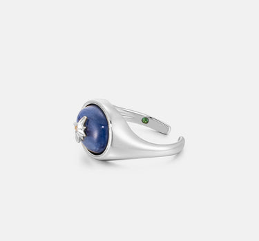 Blue Crystal Signature Silver Ring