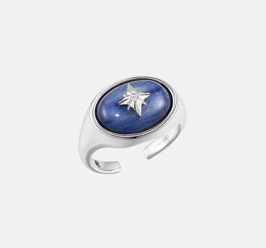 Blue Crystal Signature Silver Ring