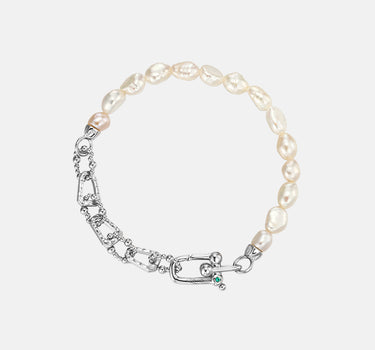 Bold Pearl Silver Bracelet