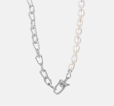 Bold Pearl Silver Necklace