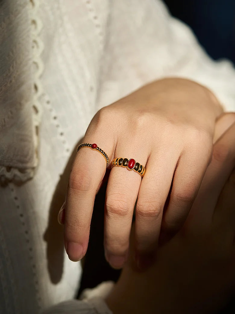 Bold Red Coral Ring