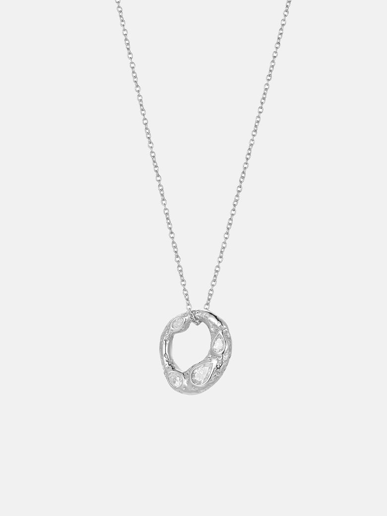 Celestial Halo Silver Necklace