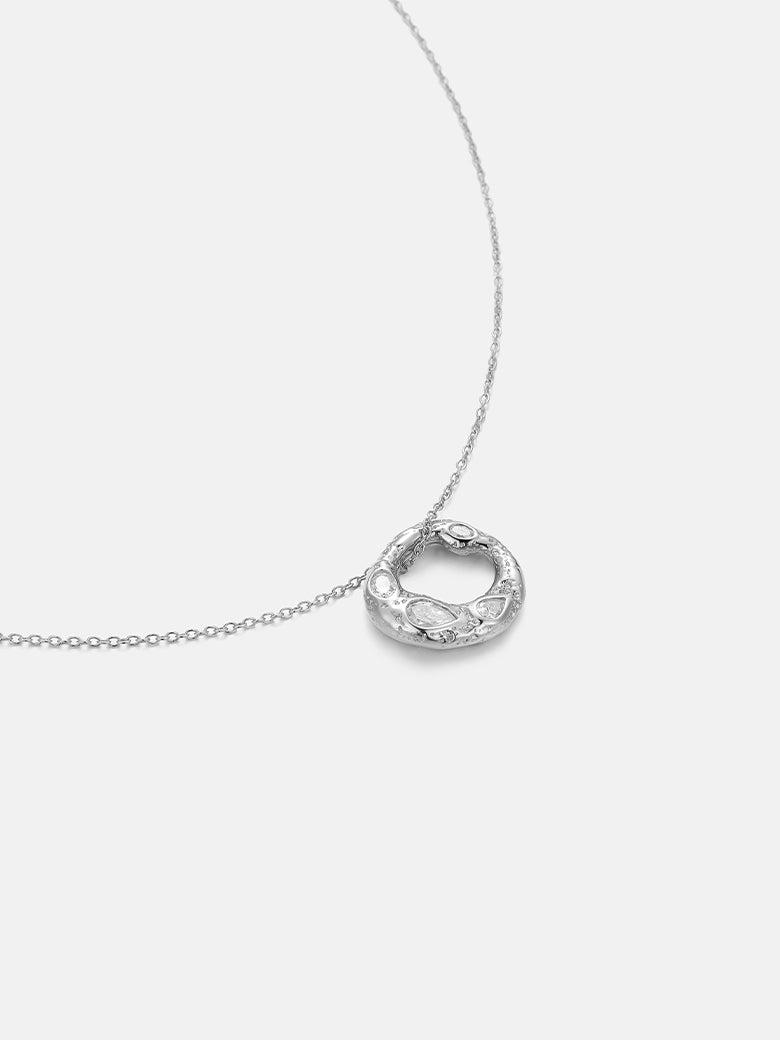 Celestial Halo Silver Necklace
