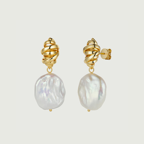 Croissant Baroque Pearl Earrings