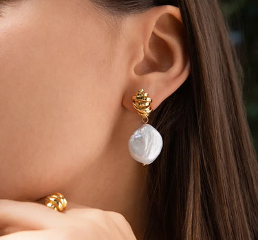 Croissant Baroque Pearl Earrings