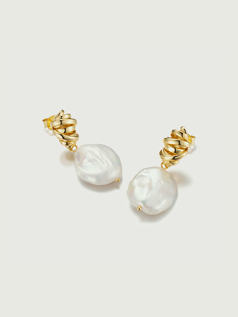 Croissant Baroque Pearl Earrings
