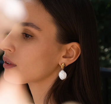 Croissant Baroque Pearl Earrings