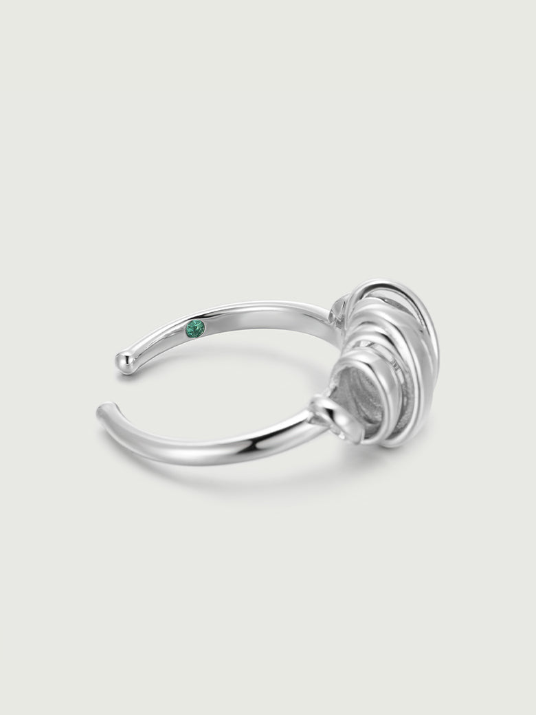 Croissant Silver Open Ring