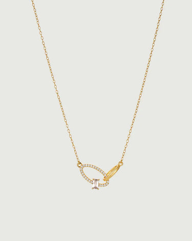 Crossover Oval Gemstone Necklace-obyjewelry