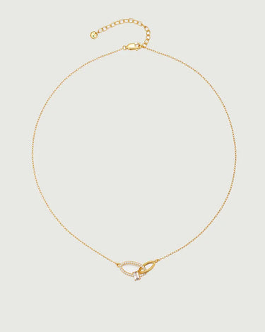 Crossover Oval Gemstone Necklace-obyjewelry