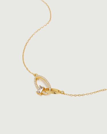 Crossover Oval Gemstone Necklace-obyjewelry