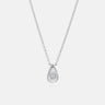 Dewdrop Diamond Silver Necklace