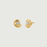 Diamond Arc Stud Earrings featuring a sleek arc design and brilliant lab-grown diamonds.