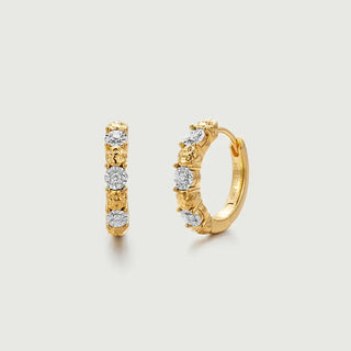 Diamond Beaded Hoop Earrings-obyjewelry