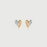 Diamond Duo Tone Heart Studs