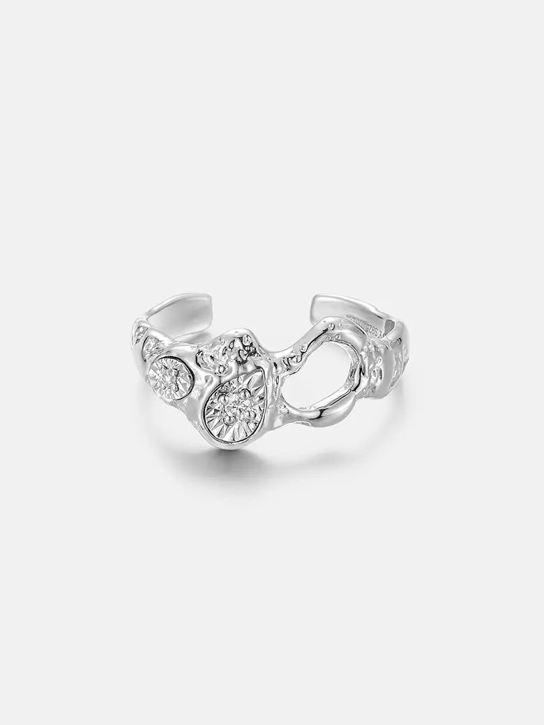 Diamond Flow Silver Ring
