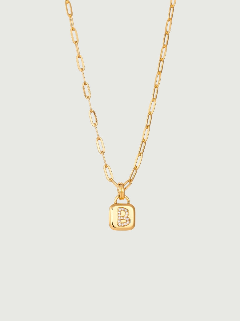 Diamond Initial Tag Necklace