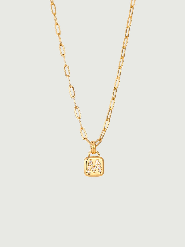 Diamond Initial Tag Necklace