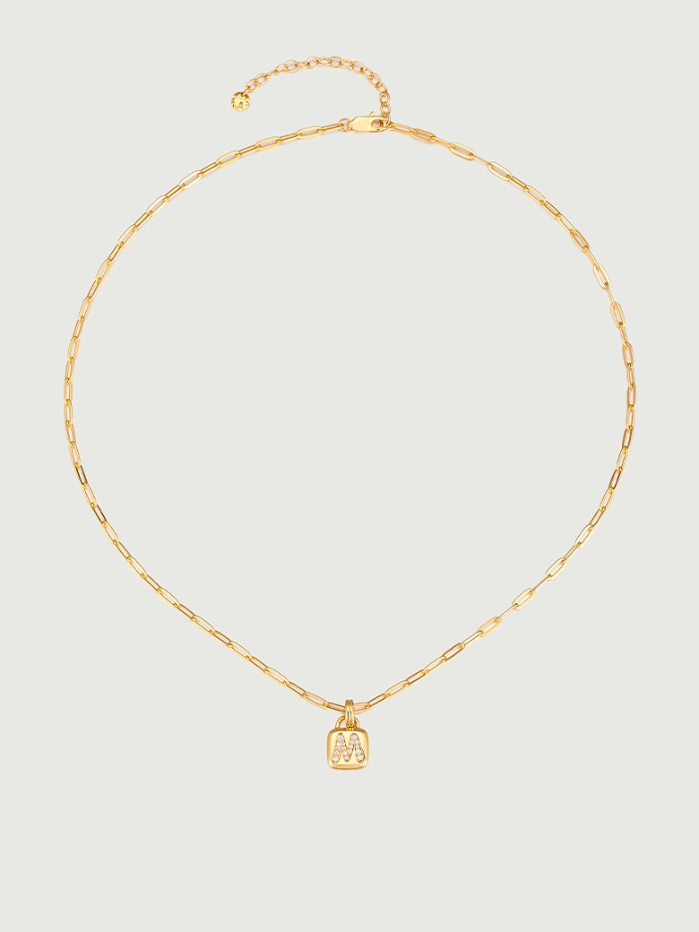 Diamond Initial Tag Necklace