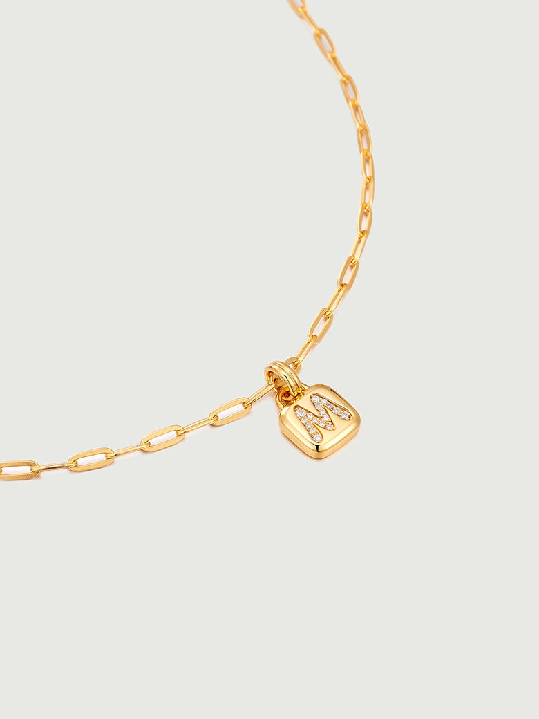 Diamond Initial Tag Necklace