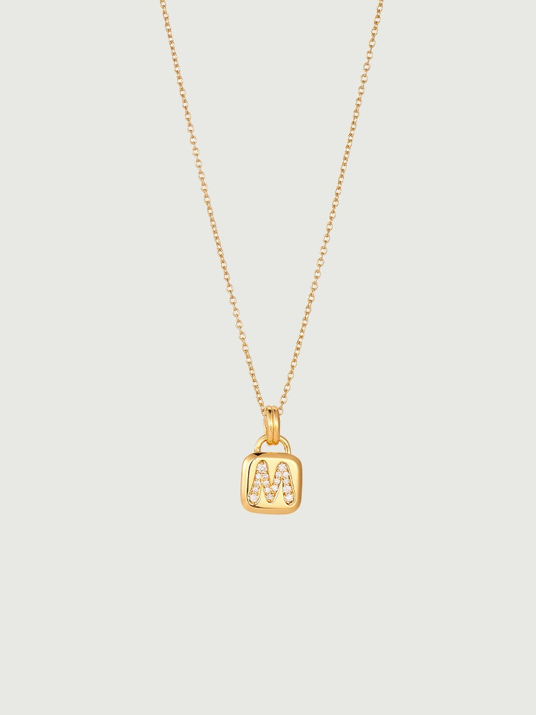 Diamond Initial Tag Pendant