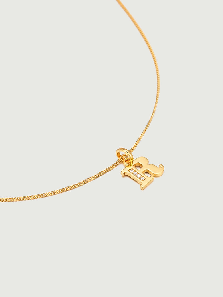 Diamond Letter Pendant Necklace
