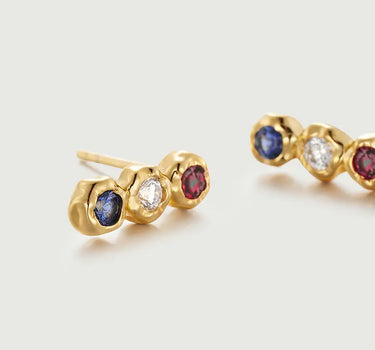 Diamond Mixed Triple Stud-obyjewelry