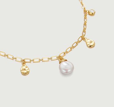 Diamond Pearl Drop Necklace-obyjewelry