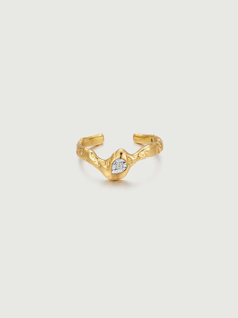 Diamond Ripples Stacking Ring