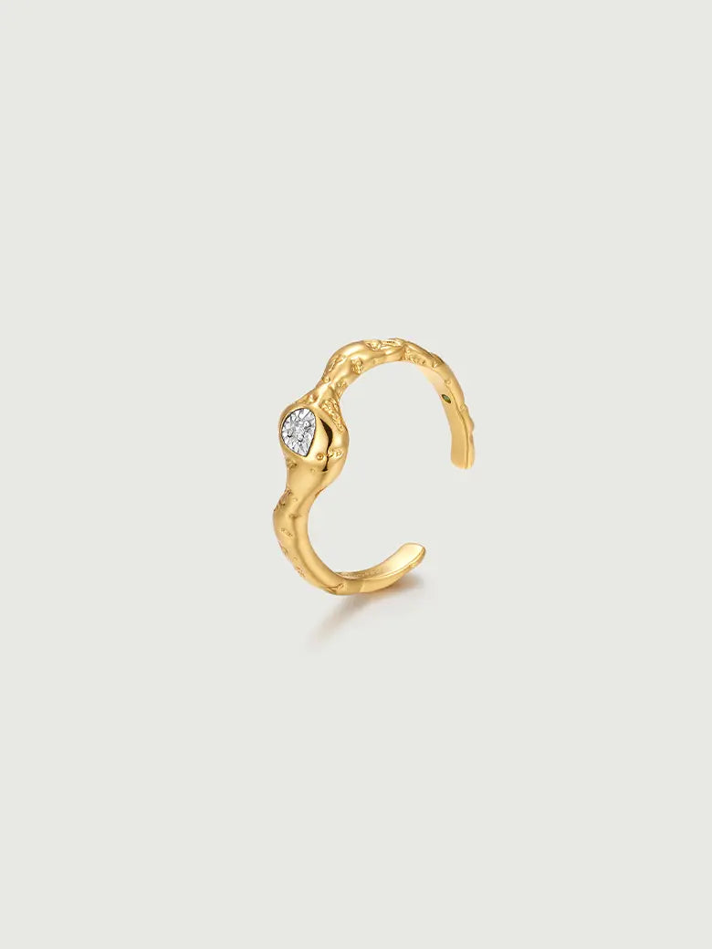 Diamond Ripples Stacking Ring