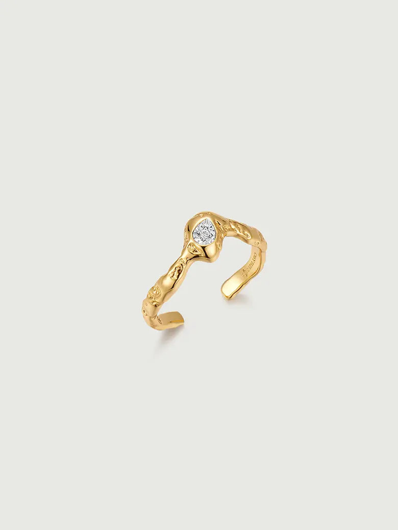 Diamond Ripples Stacking Ring