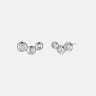 Diamond Spheres Bezel Set Silver Earrings-obyjewelry